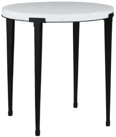 Ethera End Table - White Marble/Soft Matte Black