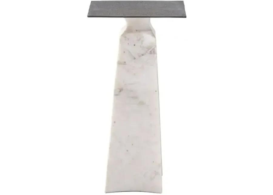 Erina Side Table - White Travertine