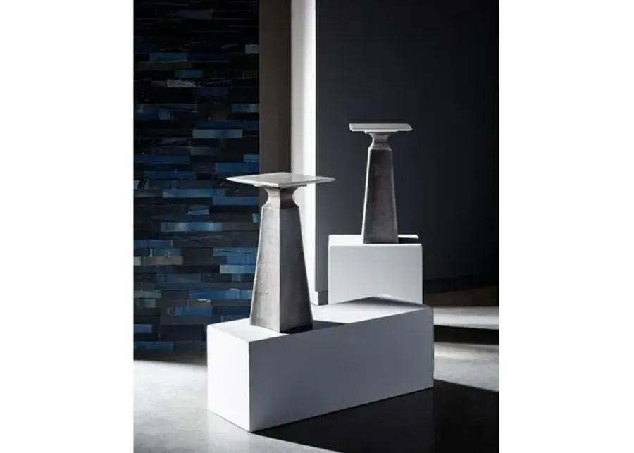 Erina Side Table - Metal Base with White Marble Top