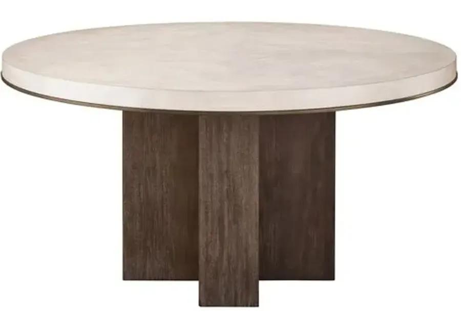 Della 60" Round Dining Table - Silver Fox/Otter Oak