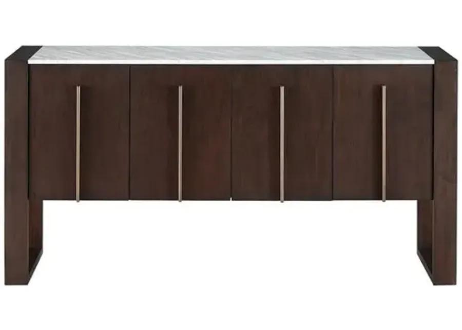 Colson Credenza - Dark Walnut/Marble - Brown