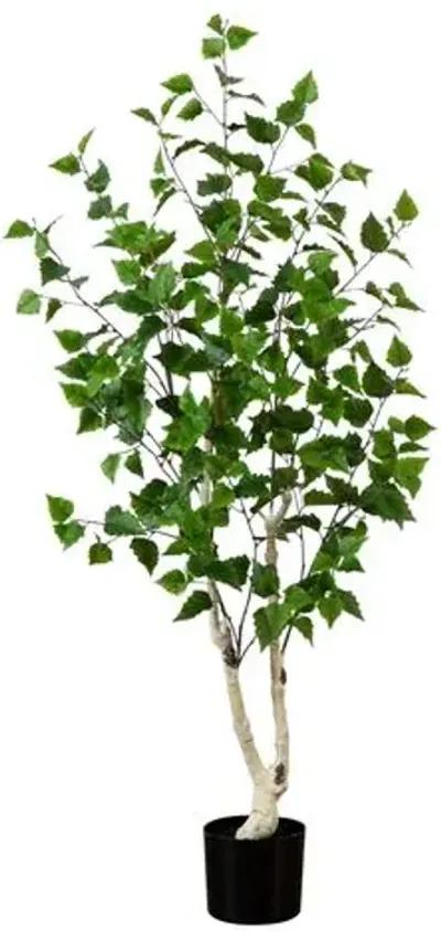 5ft. Artificial Birch Tree with Real Touch Leaves - Green