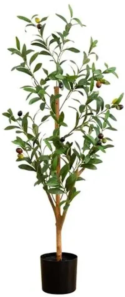 3ft. Artificial Olive Tree with Natural Trunk - Green