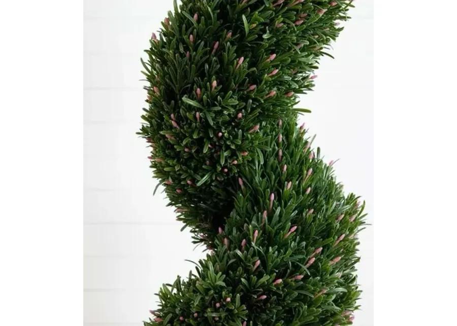 7ft. UV Resistant Artificial Rosemary Spiral Topiary Tree - Green