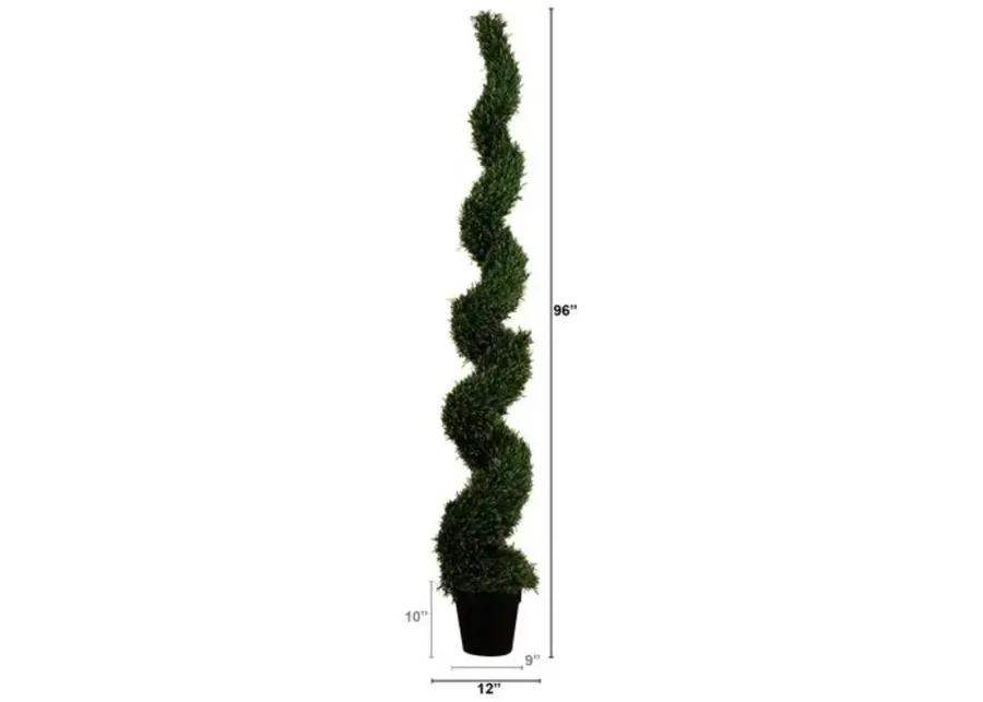 8ft. UV Resistant Artificial Rosemary Spiral Topiary Tree - Green