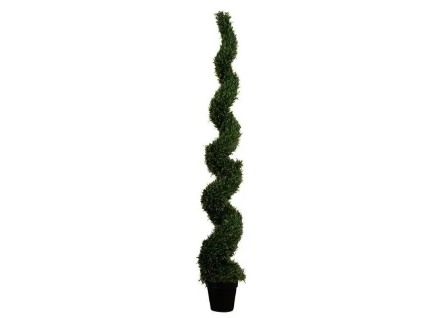 8ft. UV Resistant Artificial Rosemary Spiral Topiary Tree - Green