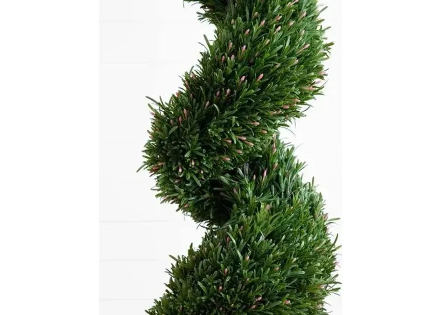 9ft. UV Resistant Artificial Rosemary Spiral Topiary Tree - Indoor/Outdoor - Green