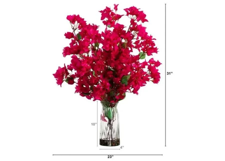 31in. Artificial Bougainvillea Arrangement in Vase - Pink