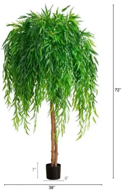 6ft. Willow Artificial Tree - Real Touch - Green