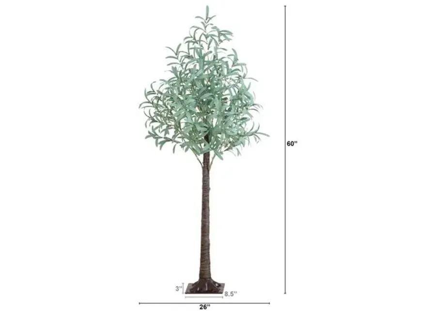 5ft. Lighted Artificial Olive Tree - Green