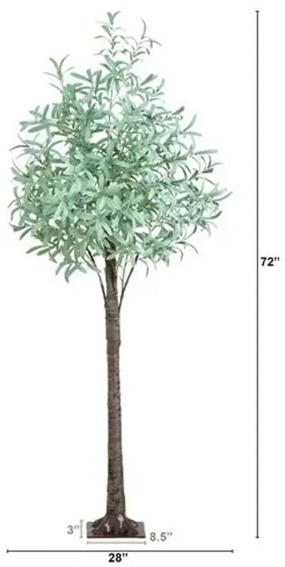 6ft. Lighted Artificial Olive Tree - Green