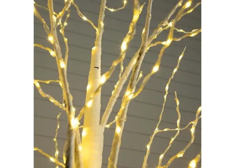 3ft. Pre-Lit Artificial White Birch Tree - Green