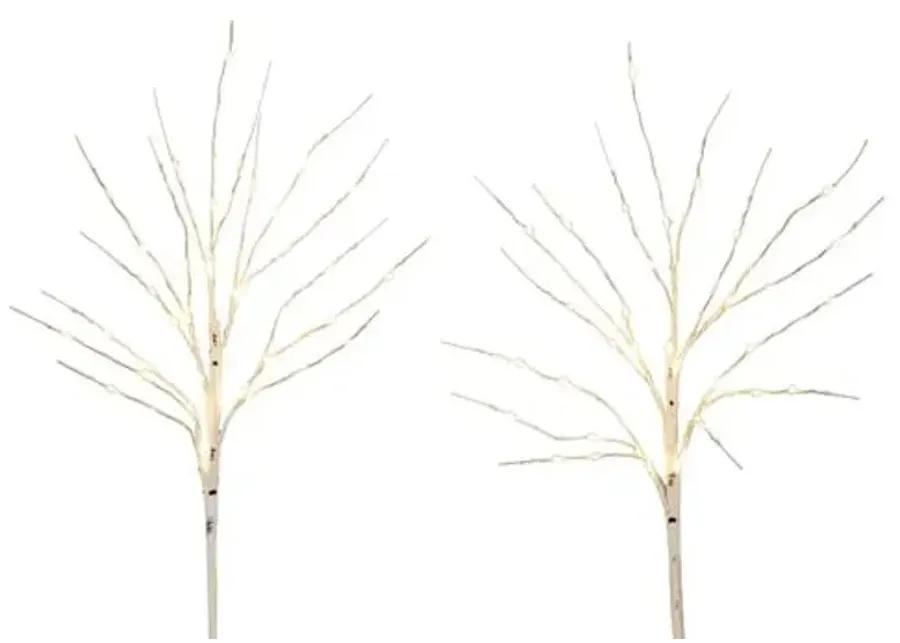 Set of 2 24in. Pre-Lit Artificial White Birch Branches