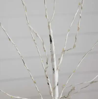 2ft. Pre-Lit Artificial White Birch Tree - Green