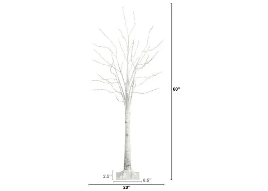 5ft. Pre-Lit Artificial White Birch Tree