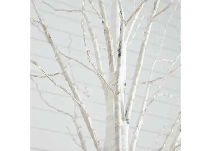 7ft. Pre-Lit Artificial White Birch Tree