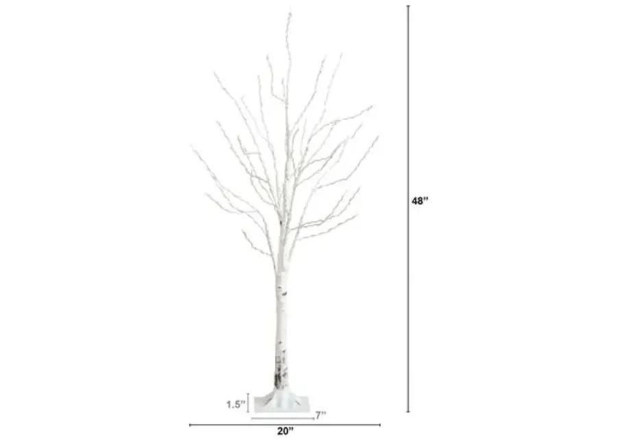 4ft. Pre-Lit Artificial White Birch Tree