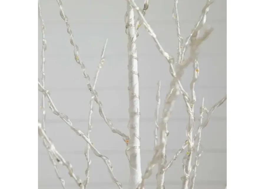 6ft. Pre-Lit Artificial White Birch Tree