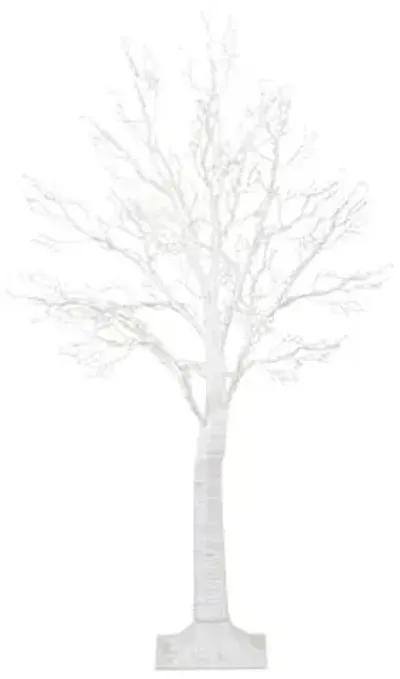 4ft. Pre-Lit Artificial White Twig Tree - Green