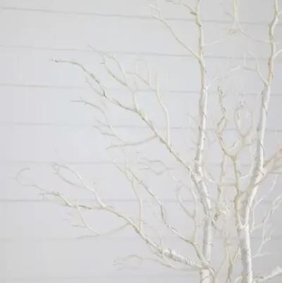 Set of 2 35in. Pre-Lit Artificial White Birch Branches - Green