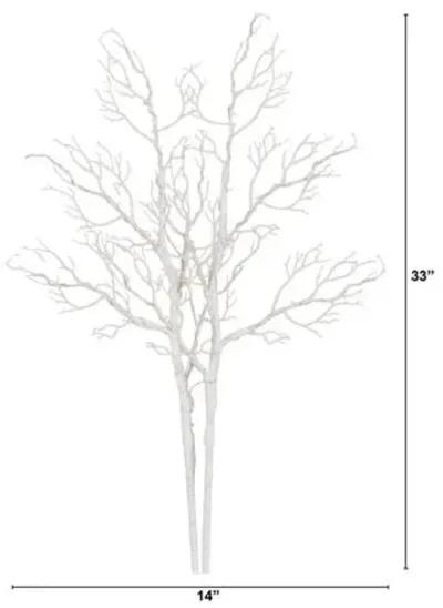 Set of 2 35in. Pre-Lit Artificial White Birch Branches - Green