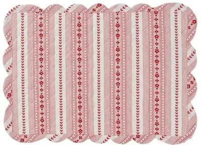 Set of 4 Villa Stripe Quilted Placemats - Red - Juliska