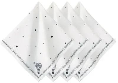 Set of 4 L'Amour Toujours Napkins - White - Juliska