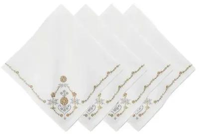 Set of 4 Heidi Embroidered Napkins - Gold/Silver - Juliska