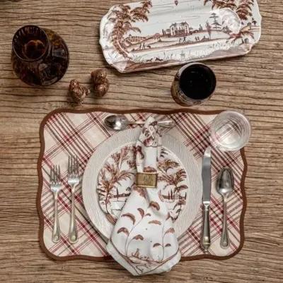 Set of 4 Harvest Tartan Placemats - Mulberry - Brown - Juliska