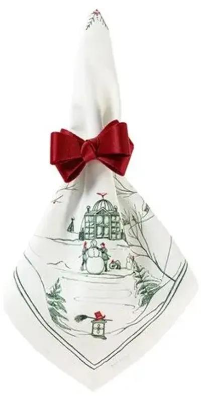 Set of 4 Country Estate Winter Frolic Napkins - Evergreen - Juliska