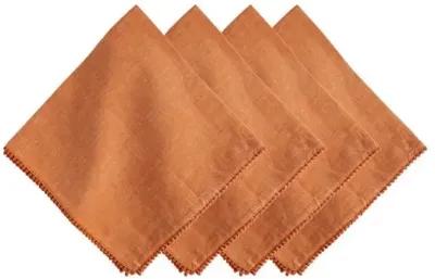 Set of 4 Berry Trim Napkins - Persimmon - Juliska - Orange