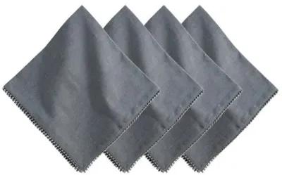 Set of 4 Berry Trim Napkins - Flint Grey - Juliska - Gray