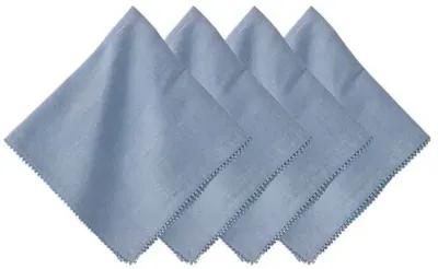 Set of 4 Berry Trim Napkins - Chambray - Juliska - Blue