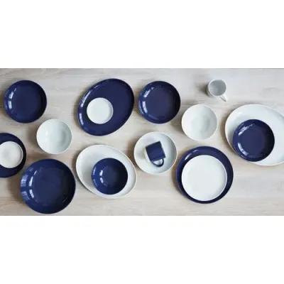 Shell Bisque Round Serving Bowl - Indigo - Canvas - Blue