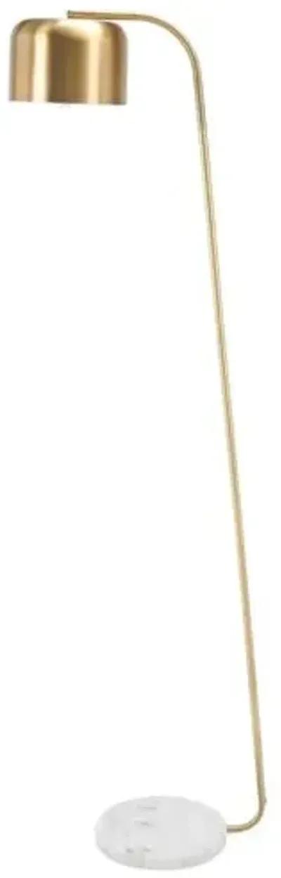 Ebonee 59" Floor Lamp - Gold/White Marble