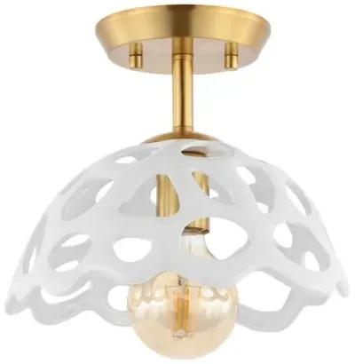 Quella 10" Flush Mount - White/Gold