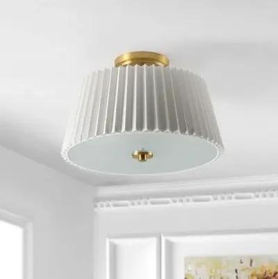 Nicky 3-Light 16" Flush Mount - White/Gold