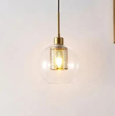 Trinni Glass Pendant - Clear/Brass - Gold