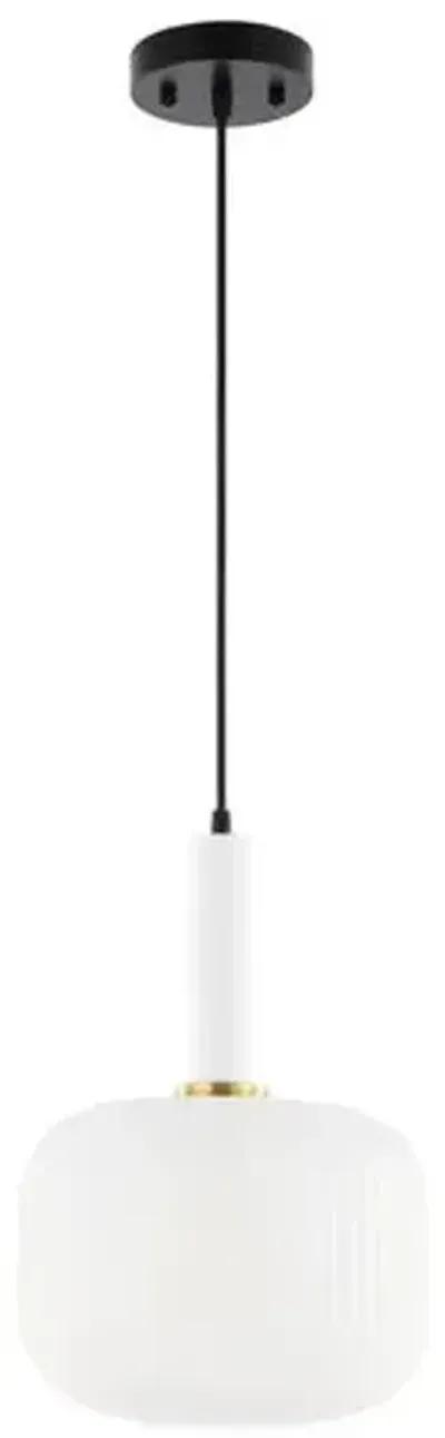 Cecil 10" Pendant - White/Black