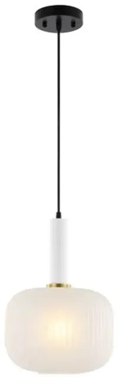 Cecil 10" Pendant - White/Black