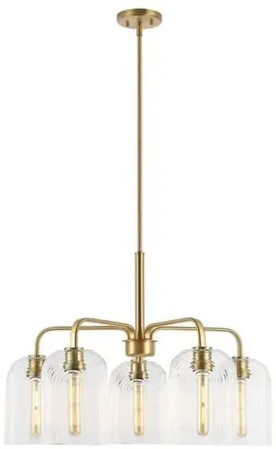 Jeffrey 5-Light 30" Pendant - Brass - Gold