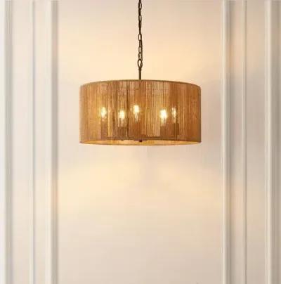 Malix 5-Light 24" Pendant - Natural/Black - Brown