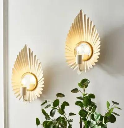 Set of 2 Coreen 18" Wall Sconces - Off White/Gold