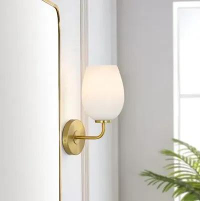 Dinah Glass Wall Sconce - Brass/Frosted White - Gold