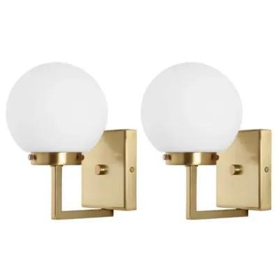 Set of 2 Chassie Globe Wall Sconces - White