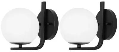 Set of 2 Gally 8" Globe Wall Sconces - Black