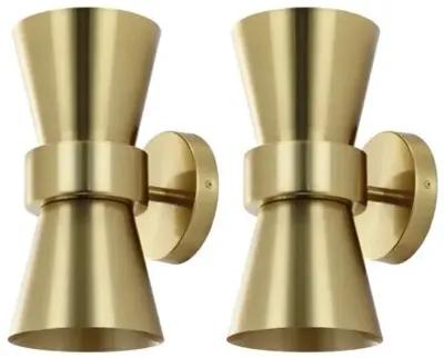 Set of 2 Liss 2-Light 7.25" Wall Sconces - Gold