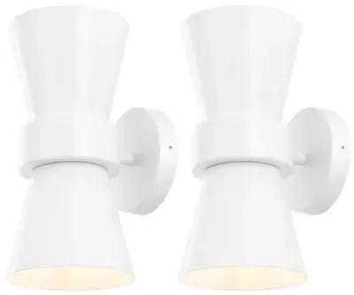 Set of 2 Liss 2-Light 7.25" Wall Sconces - White