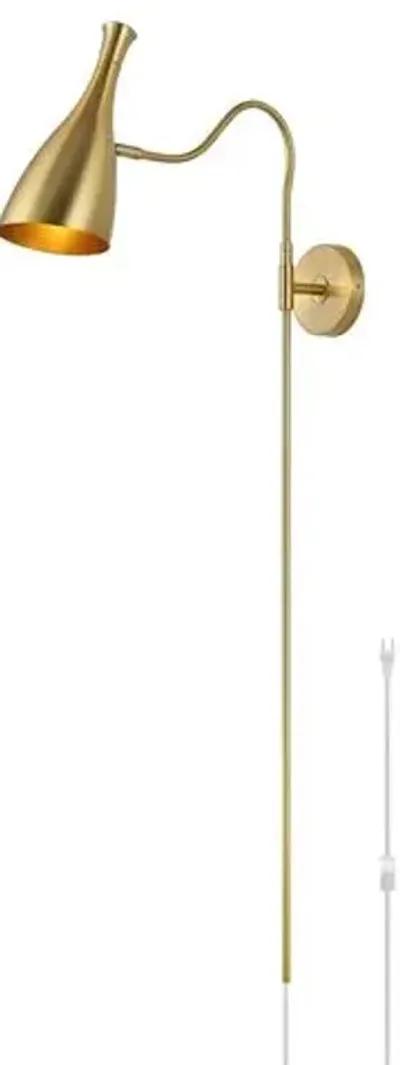 Iryna Plug-In Wall Sconce - Brass - Gold