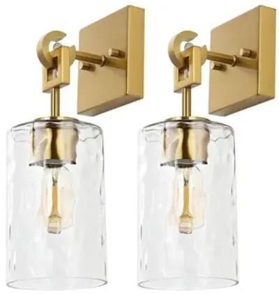 Set of 2 Solana Wall Sconces - Brass/Clear